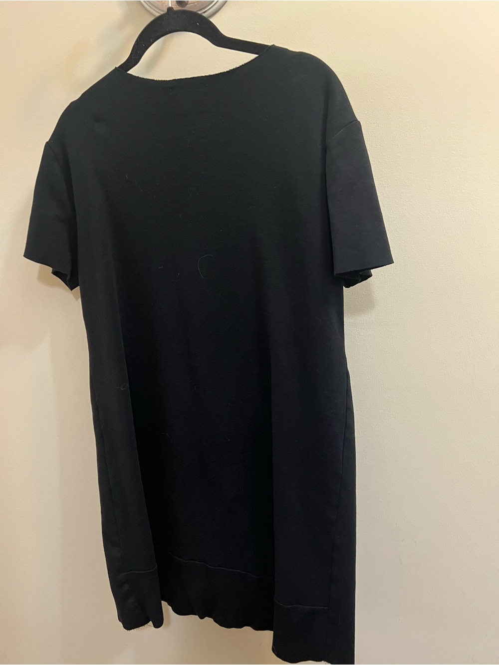 Zara Trapaluc black short sleeve Black V-Neck A-Line Dress Size 19” Ptp - Picture 5 of 5